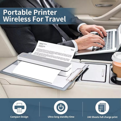 Portable A4 Thermal Printer 300dpi Inkless Bluetooth Tattoo Printer for Office, School Travel