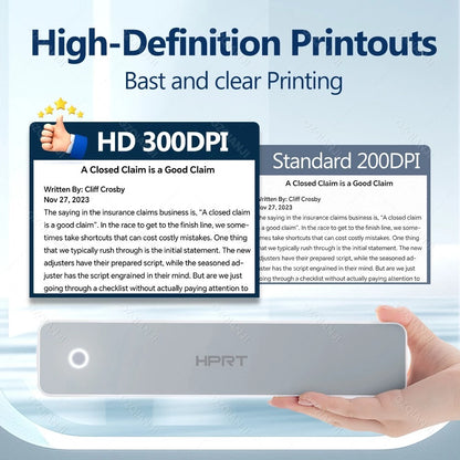 Portable A4 Thermal Printer 300dpi Inkless Bluetooth Tattoo Printer for Office, School Travel